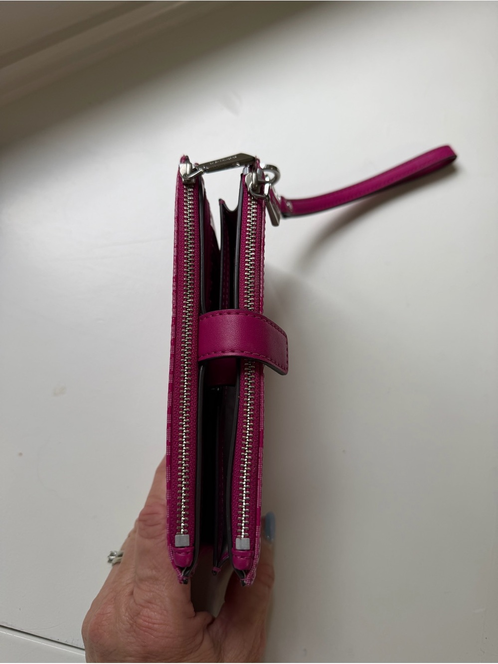 Michael Kors Fuchsia MK Pattern Wristlet - Picture 3 of 9